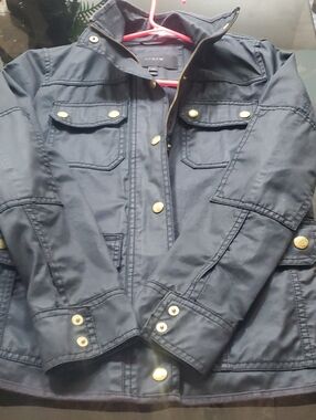 J.Crew PXS Black Utility Jacket w/Brass Hardware Very Good Condi.